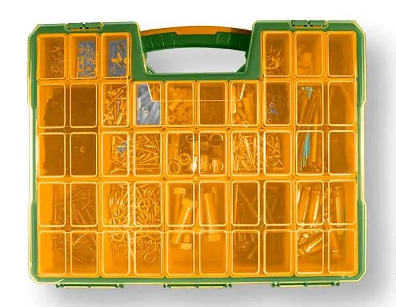 Valigetta Porta Minuterie in Plastica 16.5" con 23 Contenitori Removibili