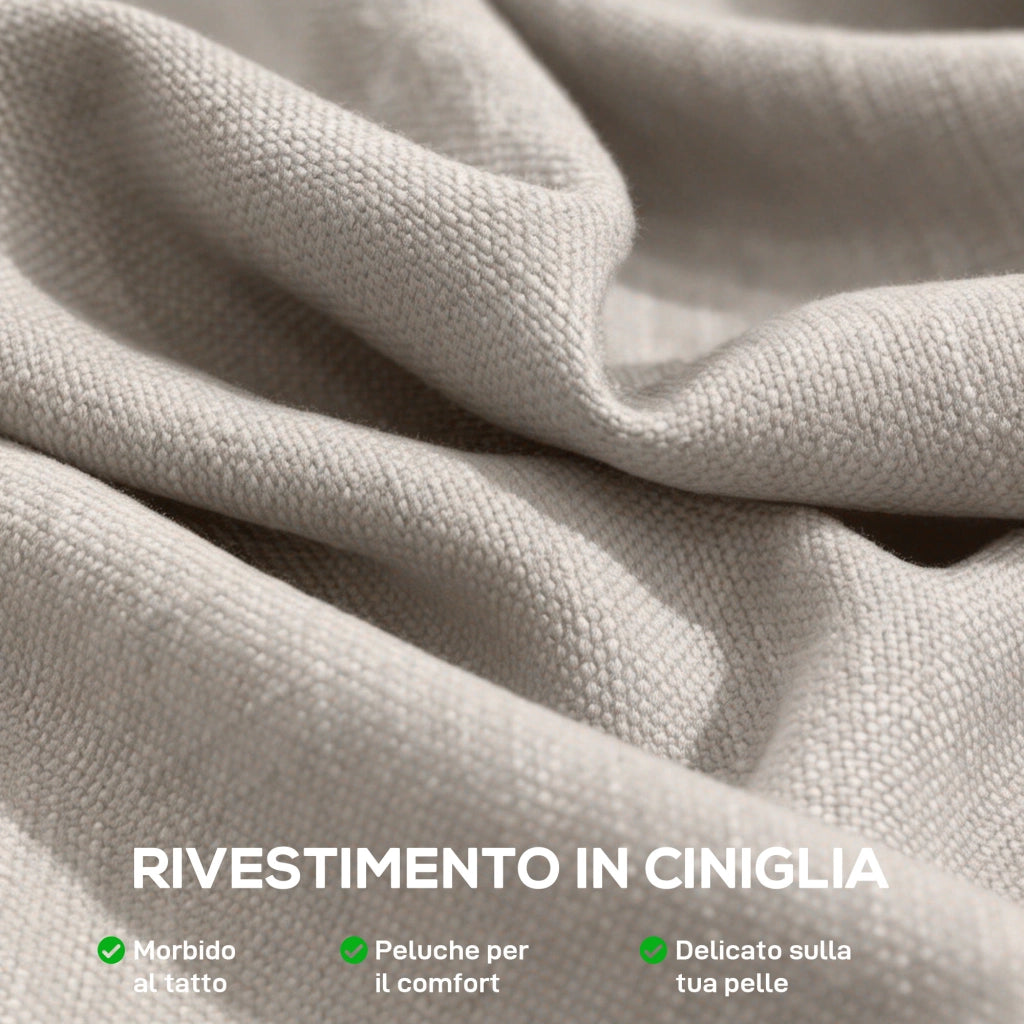 Poltrona Salotto e Poltroncina Camera da Letto in Ciniglia Morbida, Beige