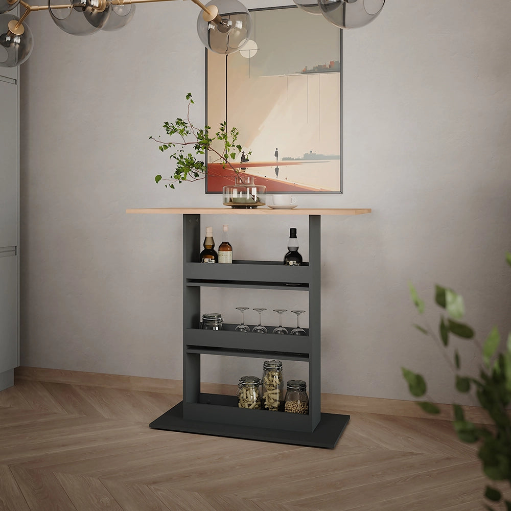 Vicco Tavolo da bar Quercia dorata/antracite 110 x 55 cm
