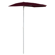 Ombrello | Parasolne Semicircolare da Giardino con Palo 180x90 cm Bord¨°