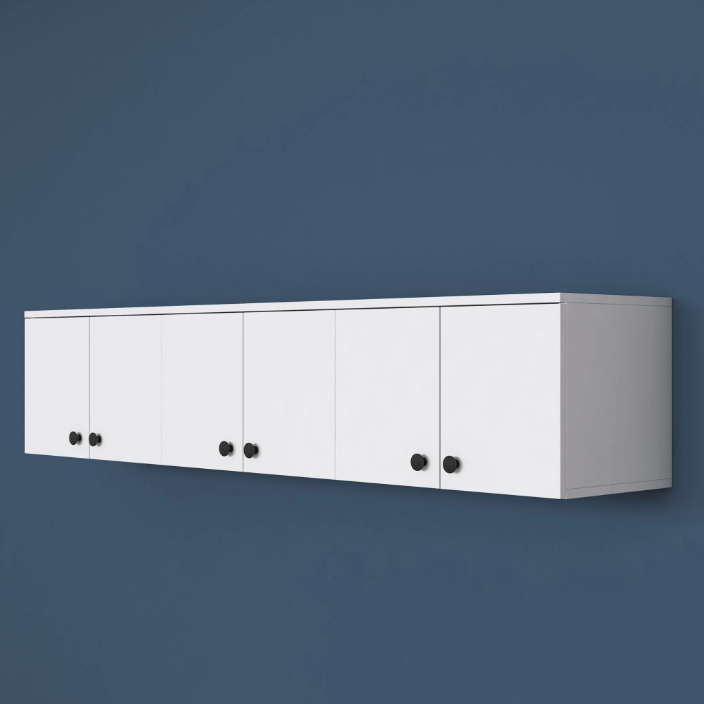 Jelsi, Mobile Pensile 6 Ante, 180x44h cm Bianco