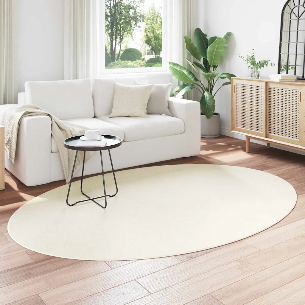 Tappeti per area Ovale HUARTE Crema 160 x 230 cm 4103625