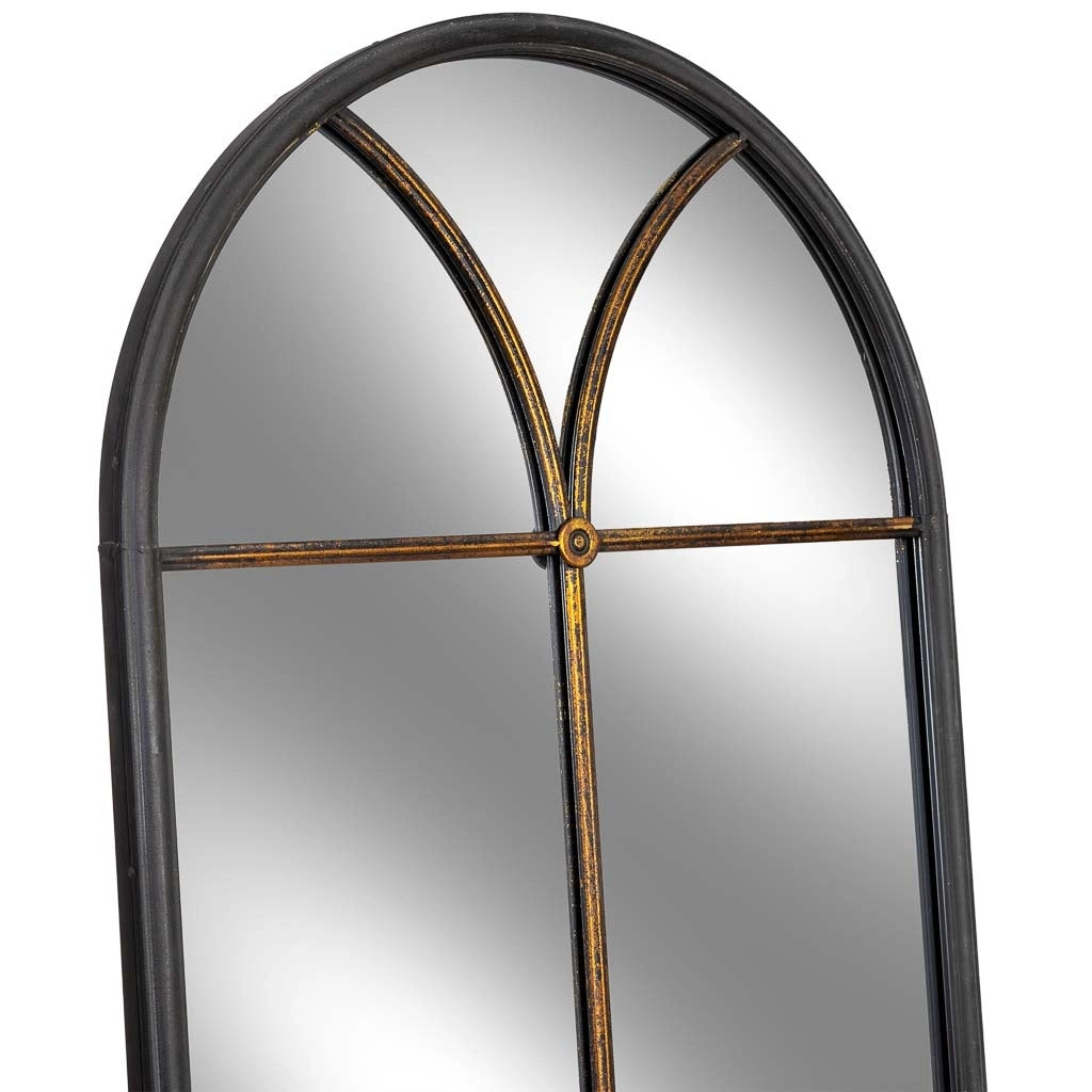 Specchio da parete in legno e ferro nero 60x3x190h cm