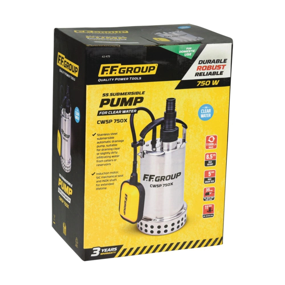 Ff group cwsp 750x da 750w elettropompa sommersa inox per drenaggio