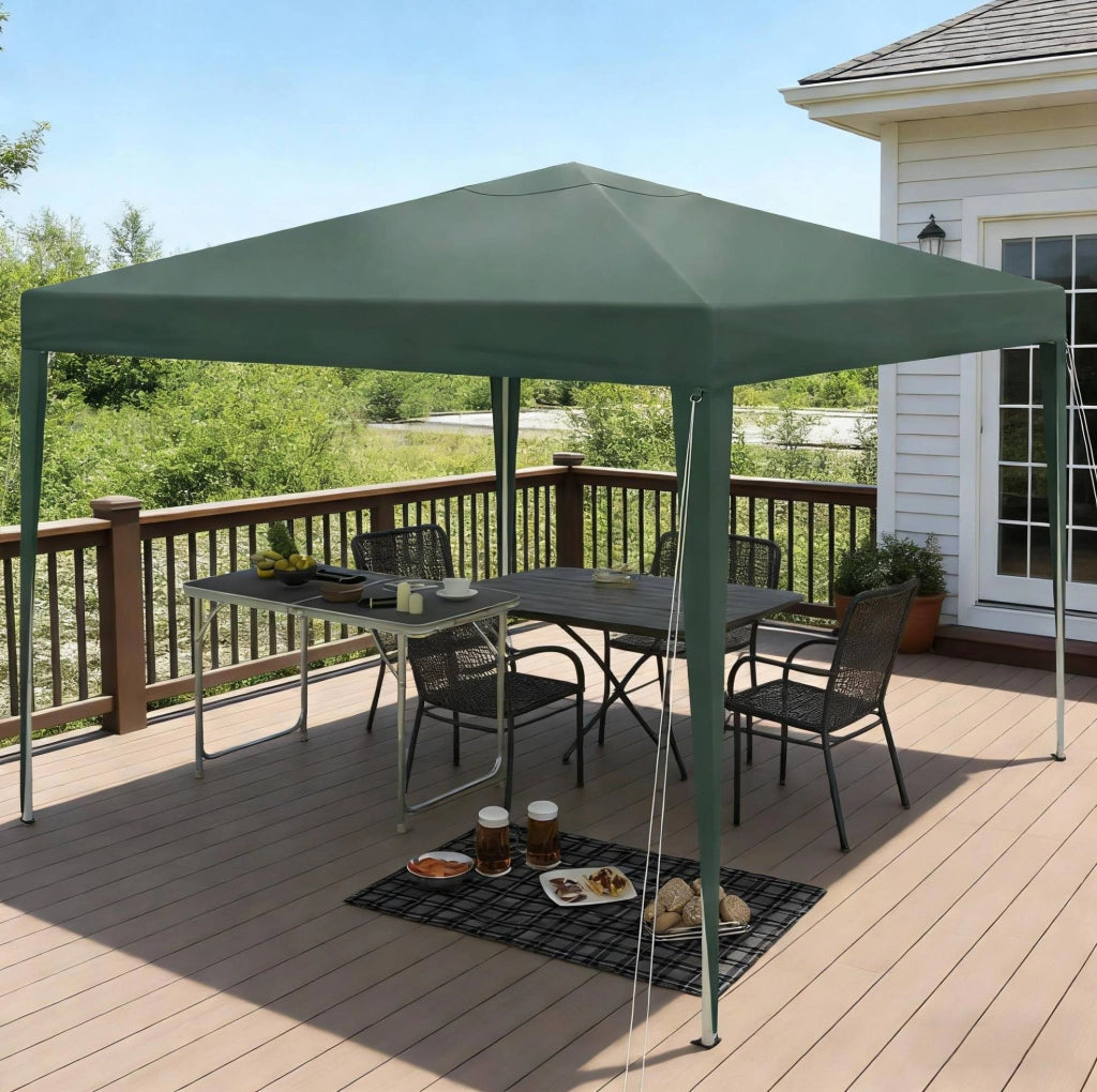 Gazebo pieghevole 3 x 3 m verde con altezza regolabile