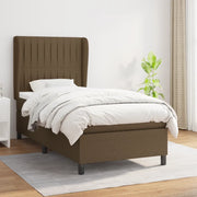 Giroletto a Molle con Materasso Marrone Scuro 80x200 cm Tessuto 3128080