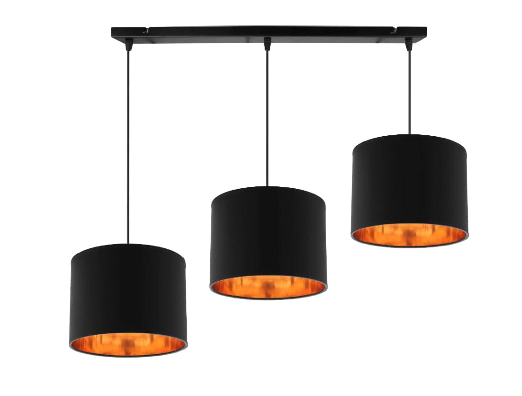 Lampadario Candellux Candida 3xE27 nero oro dimmer