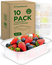 Scatola da picnic 10pz con 1 cassetta e coperchio - Riciclabile, resistente al microonde e lavastoviglie - Scatola da pranzo con coperchio ermetico - Forma rettangolare