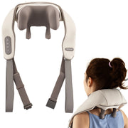 Massaggiatore shiatsu con impasto profondo 4D dei tessuti con riscaldamento, Massaggiatore per collo e spalle Beige-Massaggiatori