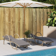 Lettini Prendisole 2 pz con Cuscini Beige in Polyrattan