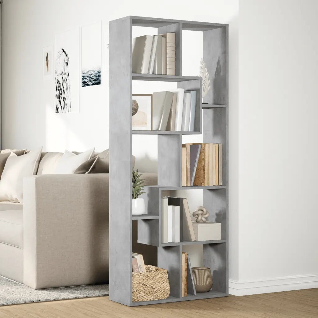 Libreria Divisorio Grigio Cemento 67x25x161,5 cm in Truciolato 858078