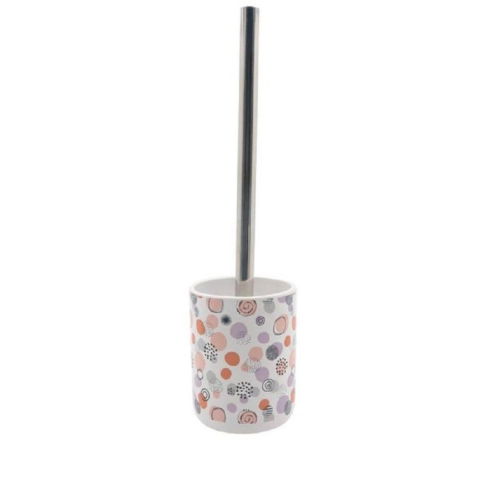 Trade Shop - Portascopino Porta Scopino Per Bagno Wc Toilette Sfere Astratte Completo 87080 -