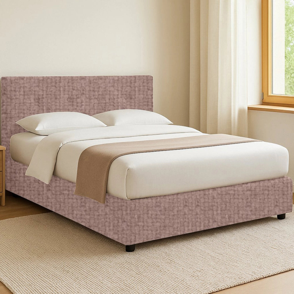 Chichester, Letto Singolo Sfoderabile Made in Italy, Rosa Antico