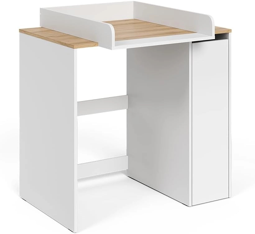 Mobile lavatrice Viktor, Bianco/Artisan, 93.6 x 88.2 cm 2 parti con fasciatoio