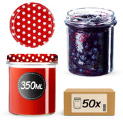 KADAX 50x Barattolo 350 ml Per Marmellata Miele Carne Tappi Fi82