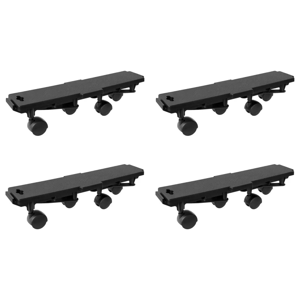 Carrelli da Trasloco con 4 Ruote 4 pz Neri Polipropilene 170 kgcod mxl 124339