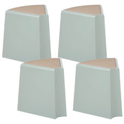 Set da 4 sgabelli da giardino in materiale sintetico verde chiaro sedute aggiuntive per patio poggiapiedi impilabili