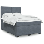Giroletto a Molle con Materasso Grigio Scuro 160x200 cm Velluto