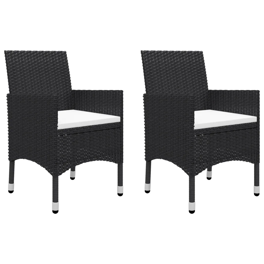 Set Mobili da Pranzo per Giardino 3 pz Nero cod mxl 36112