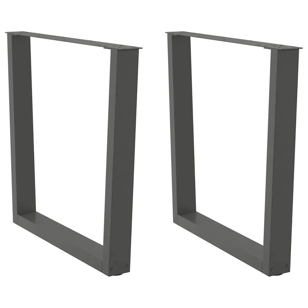 Set di 2 gambe moderne per tavolo da pranzo a forma di V 90 x 72-73,3 cm con piedini regolabili in acciaio antracite 02_0056940
