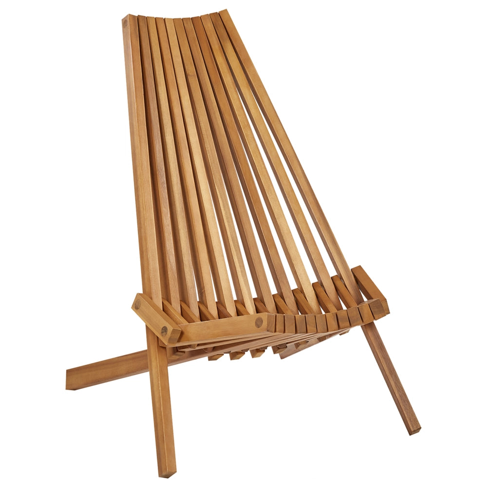 Set di 2 sedie da giardino in legno di acacia chiaro per esterni pieghevoli e sedute da bistrot in stile rustico e moderno