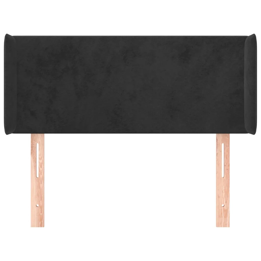 Testiera ad Orecchio-Testata con Orecchie Nera 83x16x78/88 cm in Velluto 829946