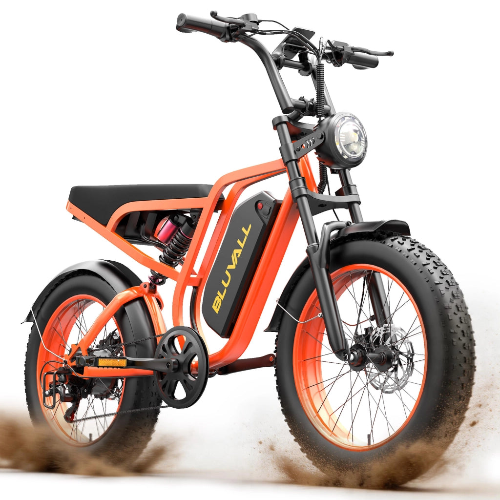 Bici Elettrica 20" Fat Bike 250W (Picco 1500W), Batteria 52V 20Ah Rimovibile con Serratura, Freni Idraulici + Doppia Sospensione Idraulica, Shimano 7 Marce, Bici per Citt¨¤ e Fuoristrada Portata 150kg