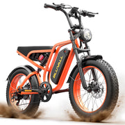 Bici Elettrica 20" Fat Bike 250W (Picco 1500W), Batteria 52V 20Ah Rimovibile con Serratura, Freni Idraulici + Doppia Sospensione Idraulica, Shimano 7 Marce, Bici per Citt¨¤ e Fuoristrada Portata 150kg