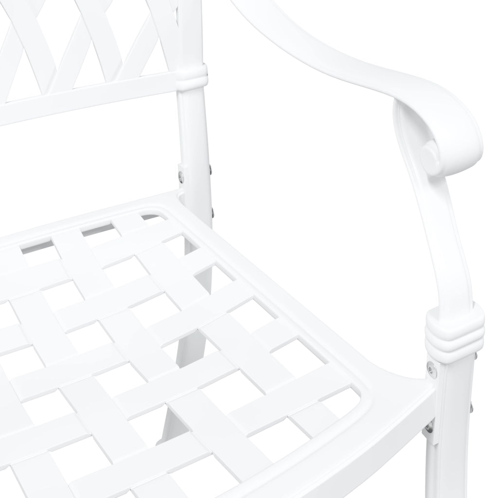 Sedia da giardino  2 pz bianca in alluminio pressofuso