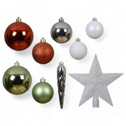 Set di palline di Natale 33 pezzi - Materiale in plastica resistente - Decorazione da appendere per Natale - 29 palline/3 specchi di ghiaccio - Decorazioni da Natale decorative - Luccichio magico