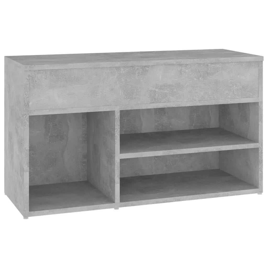 Panca Porta Scarpe | Scarpiera | Mobile per scarpe Grigio Cemento 80x30x45 cm in Truciolato