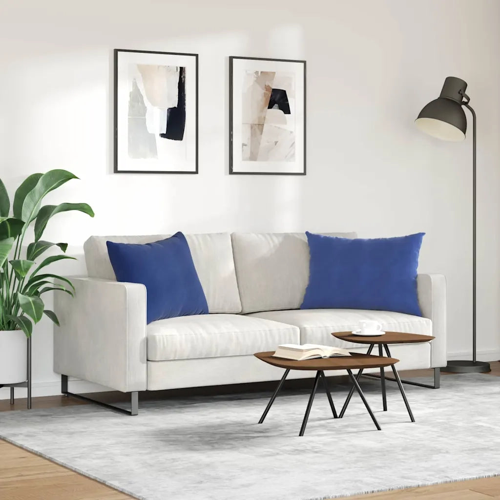 Cuscini da Divano 2 pcs Blu Polizia 70 x 50 cm Tessuto in Cords