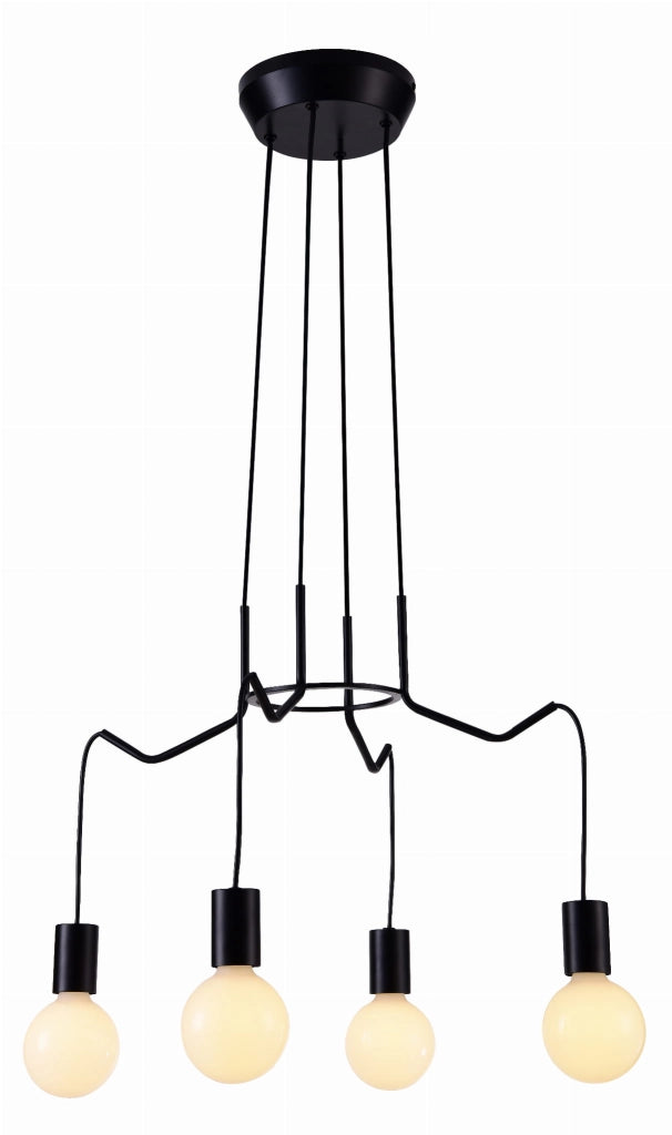 Lampadario Candellux Basso 34-71019 4xE27 nero metallo