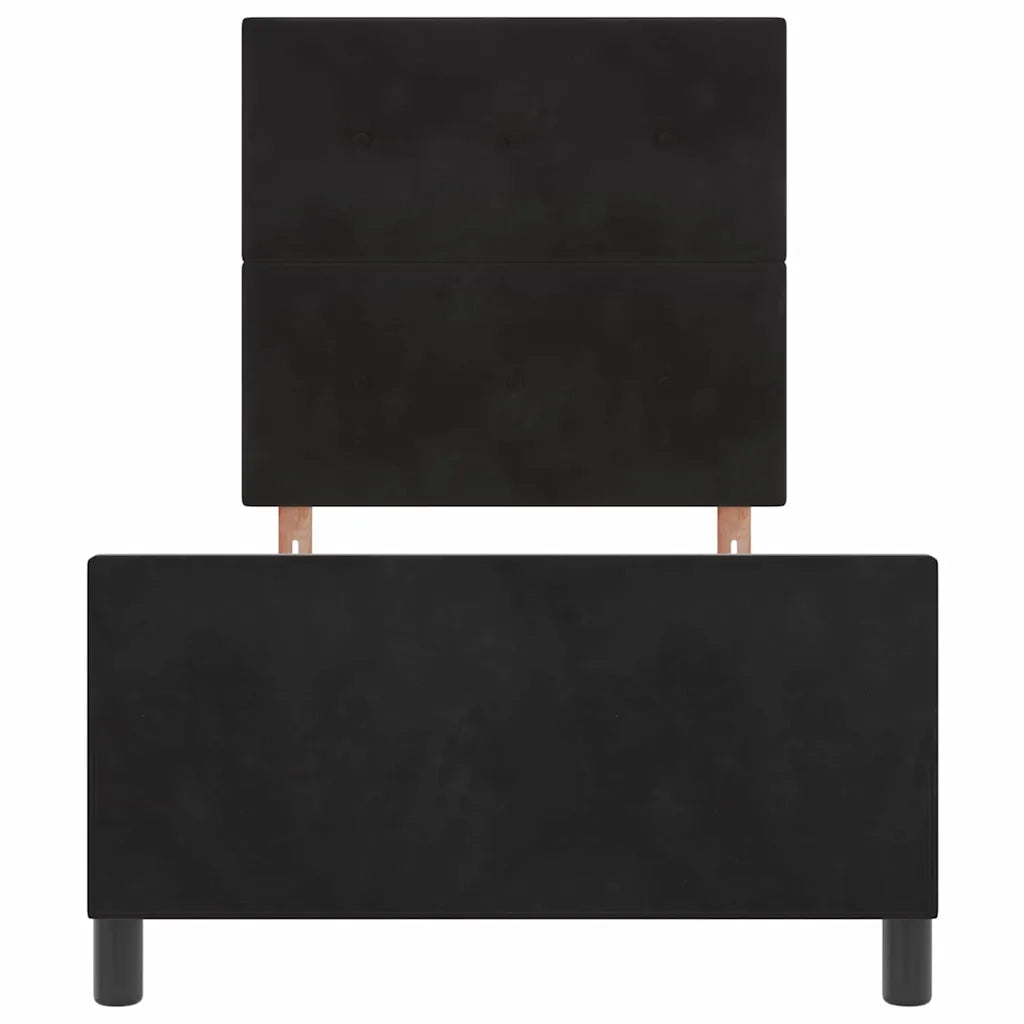 Letto a molle con testiera Nero 100 x 200 cm Velluto