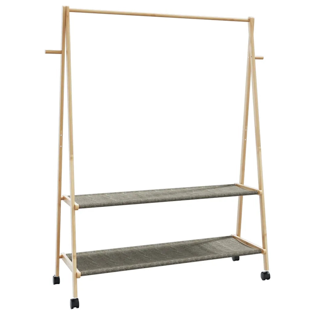 Appendiabiti con Ripiani e Ruote 132x45,5x155,5 cm in Bamb¨´ CFW3587534