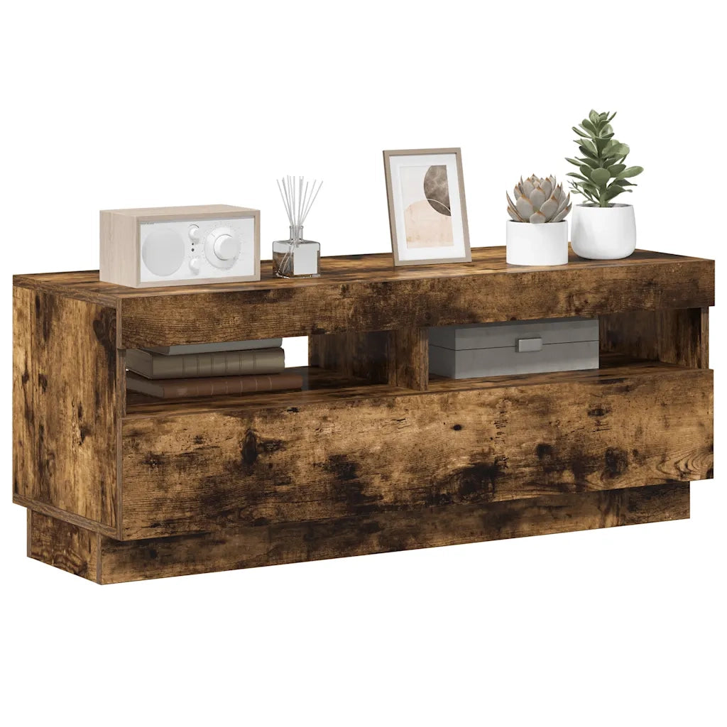 Mobile TV | Armadietto TV | Mobile Porta TV con Luci LED Rovere Fumo 100x35x40 cm