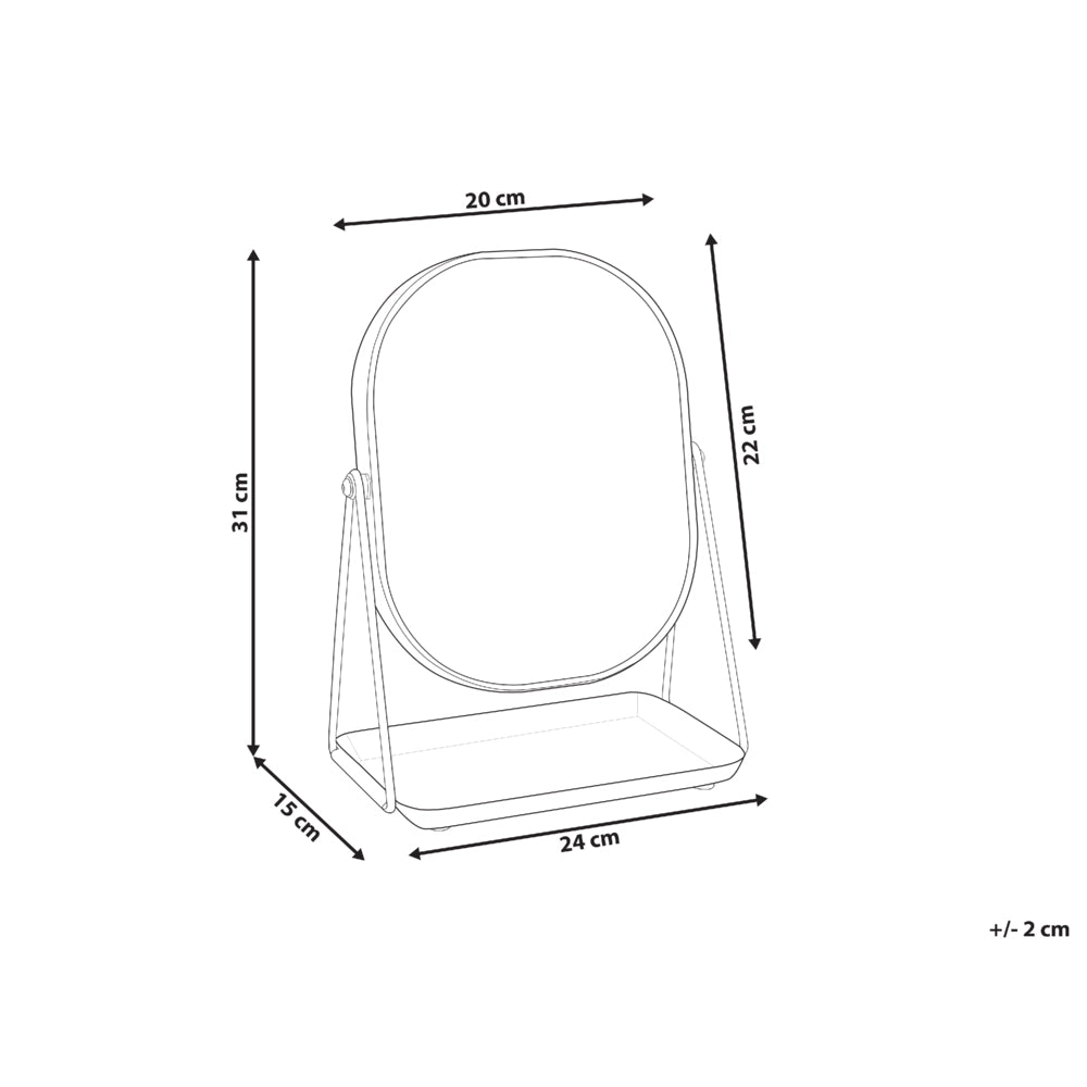 Specchio make up decorativo da tavolo oro 20 x 22 cm bagno camera da letto moderno