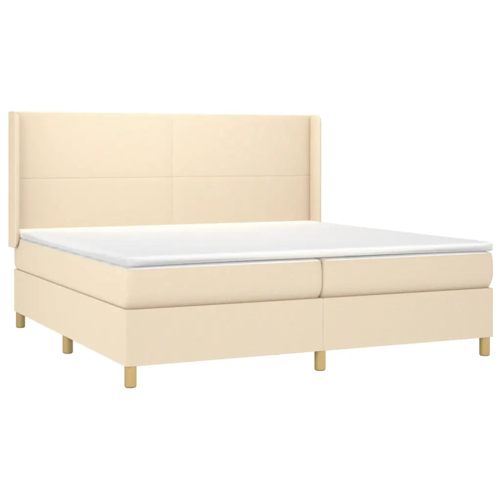 Letto a Molle Materasso e LED bianco 200x200cm in Tessuto 3138746