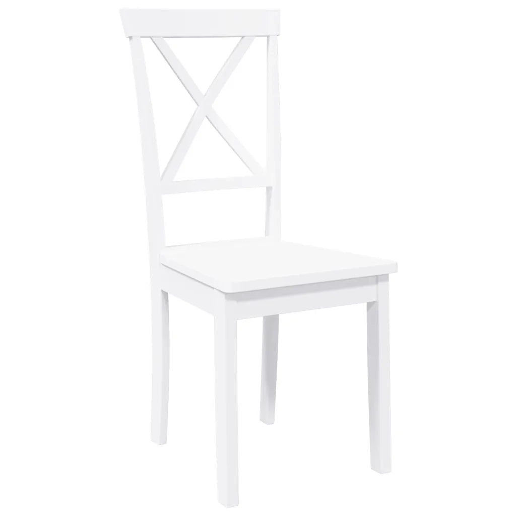 Sedie da Pranzo 2 pz Bianche in Legno Massello di Hevea 4102407