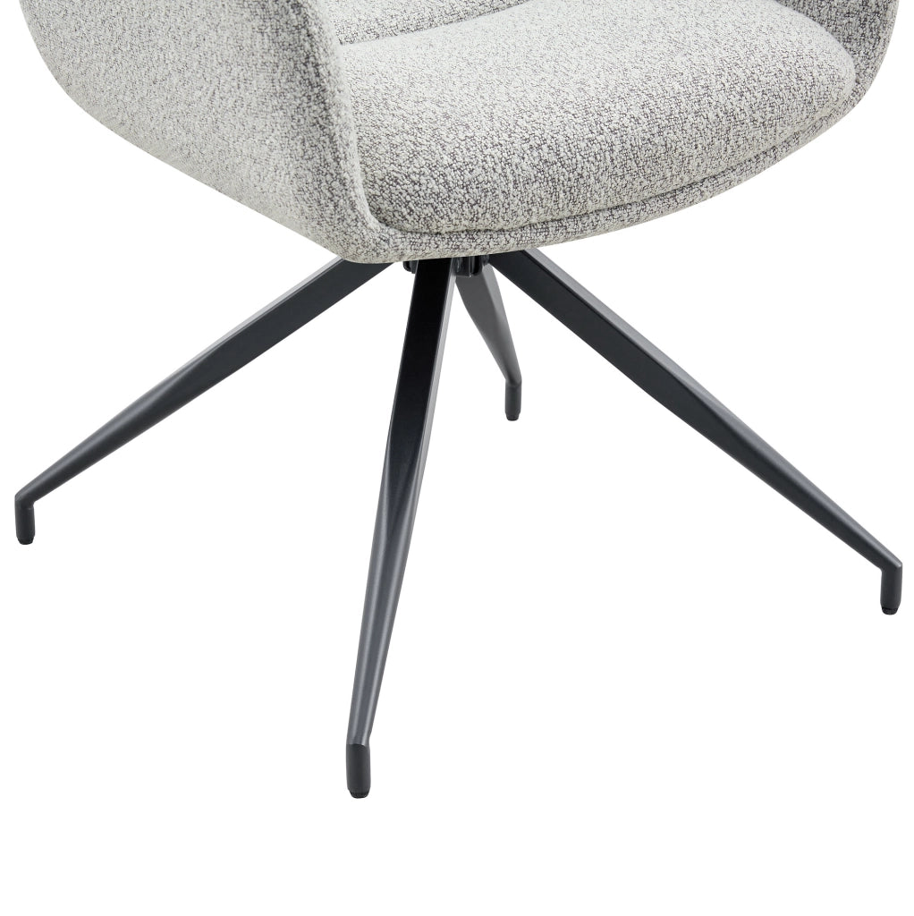 Sedia imbottita girevole 360° in tessuto grigio chiaro