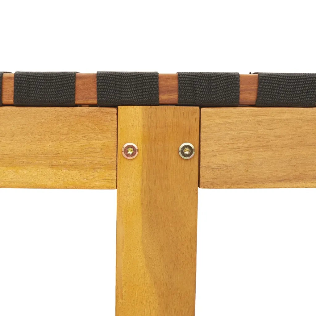 Lettini Prendisole 2pz Neri Legno Massello di Acacia e Tessuto 3214210
