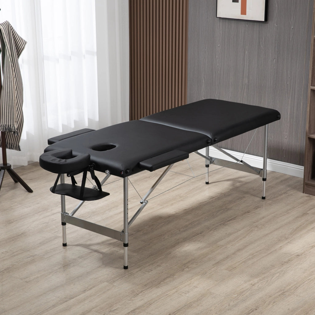 Poltrona Massaggiante Reclinabile Pieghevole ¨C Zephmum ¨C Nero 185x70x58-82 cm