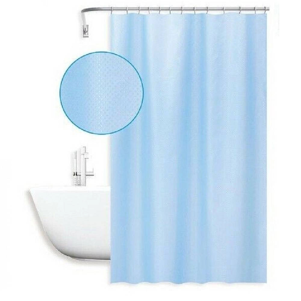 Trade Shop - Tenda Doccia Antimuffa Impermeabile 240x180cm Anelli Azzurra Texture Rombi 59820 -