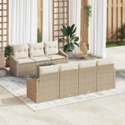 Set di divani con cuscino 8 pcs Beige e Crema polyrattan 3355300