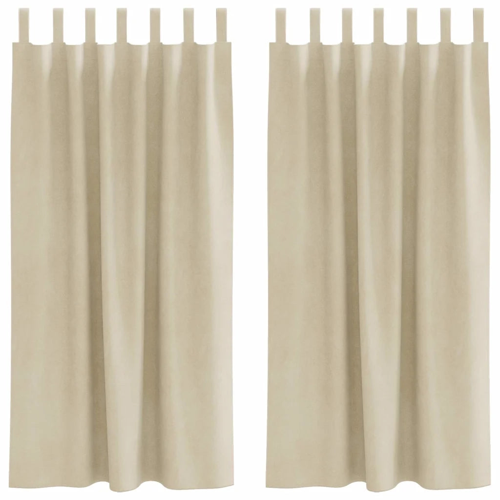 Tende Oscuranti | Tende Blackout 2 pz Crema 140 x 175 cm Velluto
