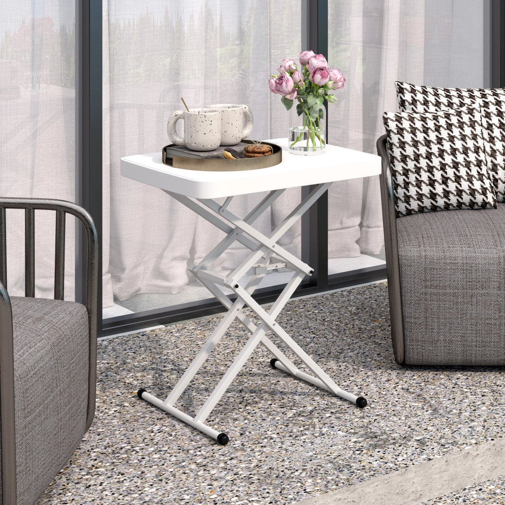 Tavolo da giardino pieghevole ¨C zephmum ¨C bianco 65x45x70 cm
