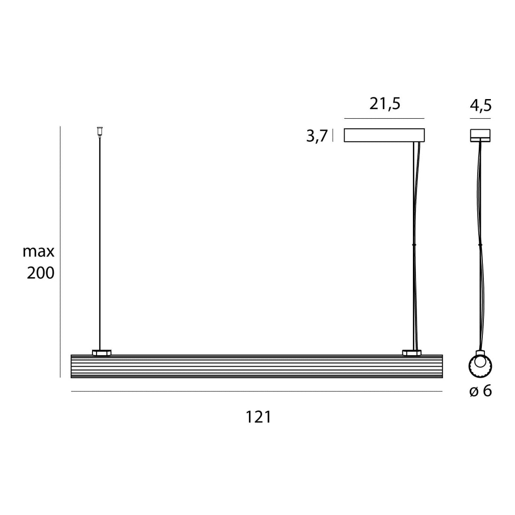 Lampada a sospensione moderna oro tubo vetro LED 18W