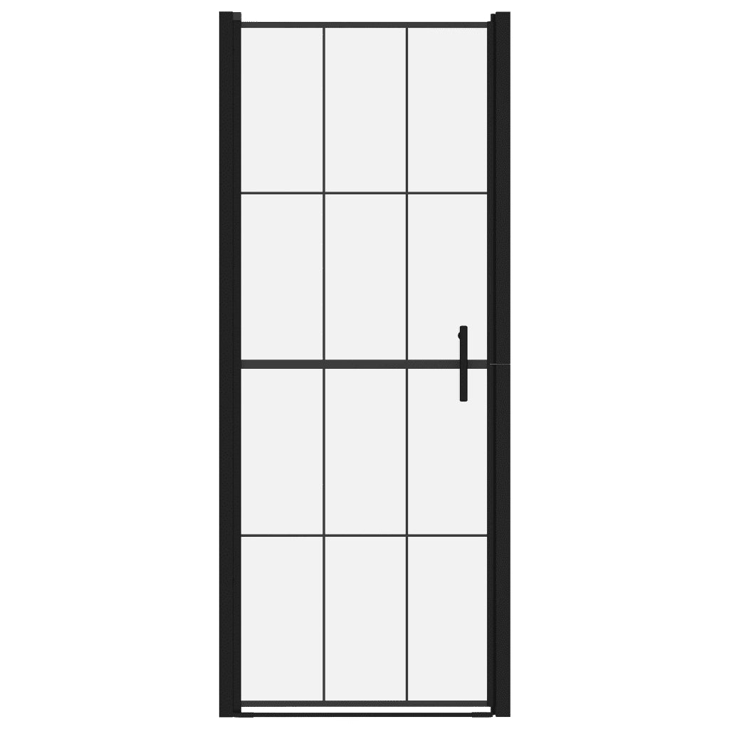 Porta per Doccia in Vetro Temperato 81x195 cm Nero cod mxl 44339
