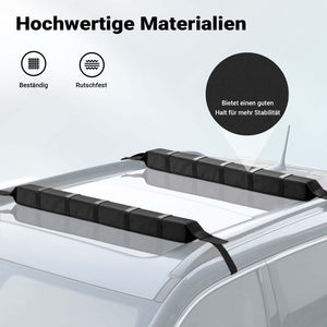 2x Barre portatutto per auto, barre morbide portapacchi universali, capacità 75 kg, per surf, kayak, sci