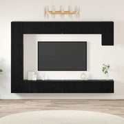 Set mobile TV 9 pcs Rovere Nero Legno multistrato 3393427